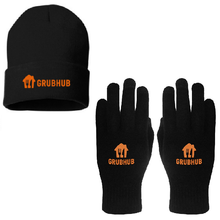 Load image into Gallery viewer, Grubhub Beanie and Knit Text Glove Combo 32465494180003