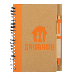 Eco-Inspired Spiral Notebook with Pen
